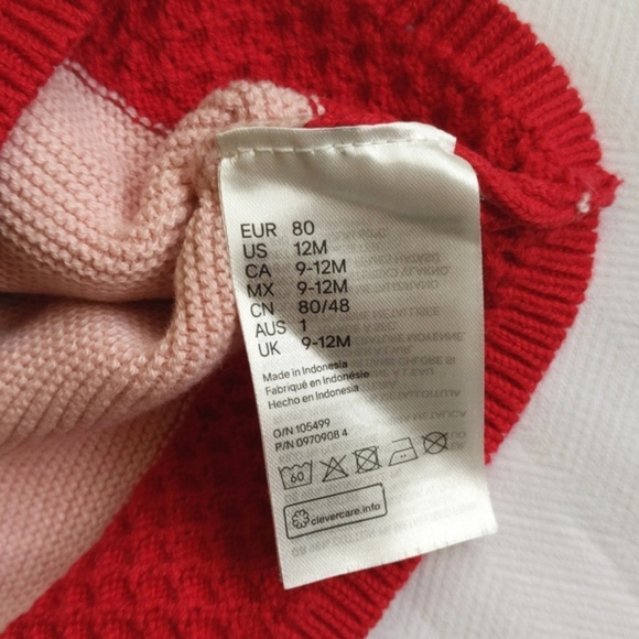 H&M striped multi knit tunic sweater dress 9-12 months baby girl - Picture 4 of 5